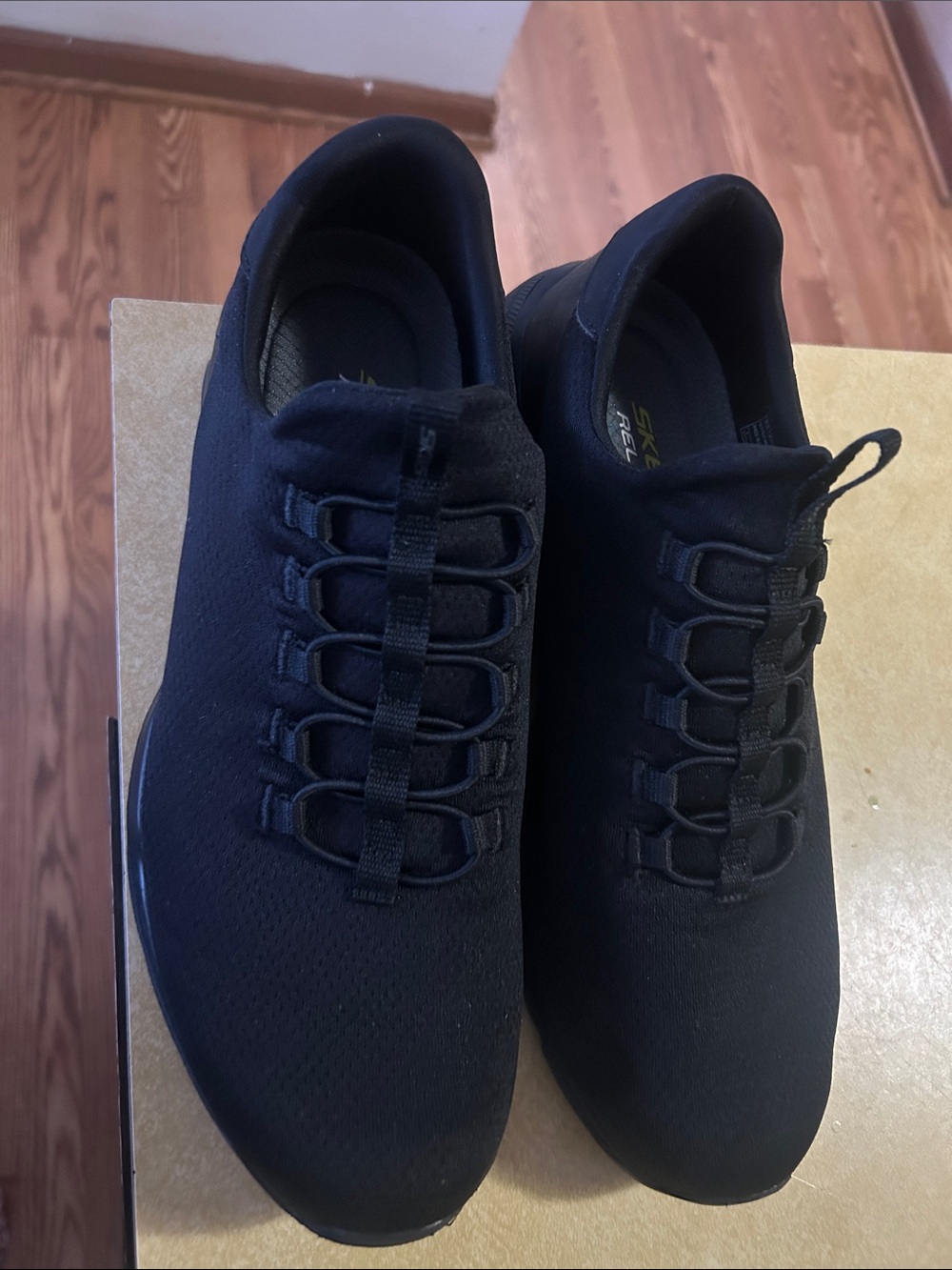 Skechers Men's Black Slip-On Knit Athletic Sneakers